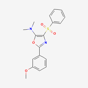 4-(benzenesulfonyl)-2-(3-methoxyphenyl)-N,N-dimethyl-1,3-oxazol-5-amine
