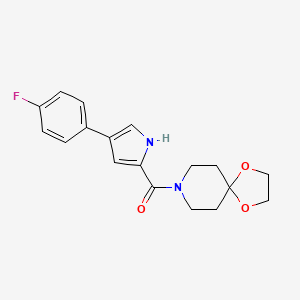 molecular formula C18H19FN2O3 B2410398 (4-(4-fluorophenyl)-1H-pyrrol-2-yl)(1,4-dioxa-8-azaspiro[4.5]decan-8-yl)methanone CAS No. 1219906-04-3