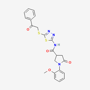 1-(2-methoxyphenyl)-5-oxo-N-(5-((2-oxo-2-phenylethyl)thio)-1,3,4-thiadiazol-2-yl)pyrrolidine-3-carboxamide