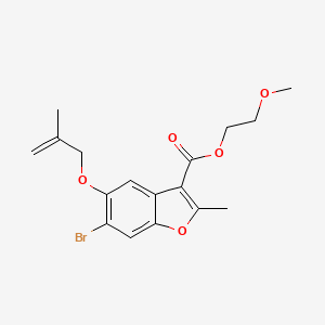 molecular formula C17H19BrO5 B2410404 2-Methoxyethyl 6-bromo-2-methyl-5-[(2-methylprop-2-en-1-yl)oxy]-1-benzofuran-3-carboxylate CAS No. 384365-07-5