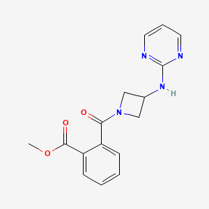 molecular formula C16H16N4O3 B2410476 Methyl 2-(3-(pyrimidin-2-ylamino)azetidine-1-carbonyl)benzoate CAS No. 2319787-90-9