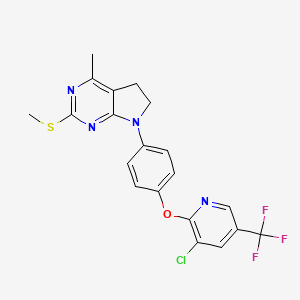 7-(4-{[3-chloro-5-(trifluoromethyl)-2-pyridinyl]oxy}phenyl)-4-methyl-2-(methylsulfanyl)-6,7-dihydro-5H-pyrrolo[2,3-d]pyrimidine