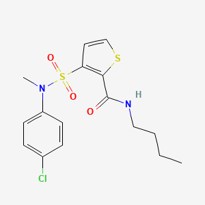 molecular formula C16H19ClN2O3S2 B2410506 N-butyl-3-[(4-chlorophenyl)(methyl)sulfamoyl]thiophene-2-carboxamide CAS No. 1251561-97-3