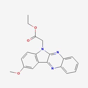 molecular formula C19H17N3O3 B2410515 ethyl 2-{9-methoxy-6H-indolo[2,3-b]quinoxalin-6-yl}acetate CAS No. 843626-32-4