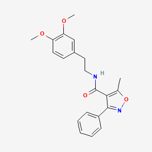molecular formula C21H22N2O4 B2410576 N-[2-(3,4-dimethoxyphenyl)ethyl]-5-methyl-3-phenyl-1,2-oxazole-4-carboxamide CAS No. 217317-64-1