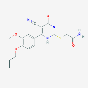 molecular formula C17H18N4O4S B241058 2-[[5-cyano-6-(3-methoxy-4-propoxyphenyl)-4-oxo-1H-pyrimidin-2-yl]sulfanyl]acetamide 