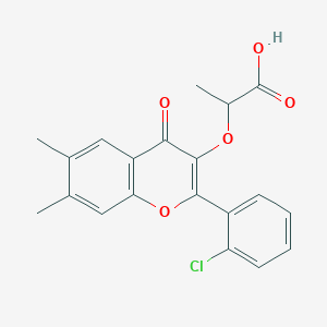 2-{[2-(2-chlorophenyl)-6,7-dimethyl-4-oxo-4H-chromen-3-yl]oxy}propanoic acid