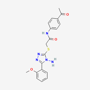 molecular formula C19H19N5O3S B2410622 N-(4-acetylphenyl)-2-{[4-amino-5-(2-methoxyphenyl)-4H-1,2,4-triazol-3-yl]sulfanyl}acetamide CAS No. 734537-58-7