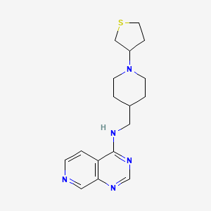 molecular formula C17H23N5S B2410627 N-[[1-(Thiolan-3-yl)piperidin-4-yl]methyl]pyrido[3,4-d]pyrimidin-4-amine CAS No. 2380009-72-1