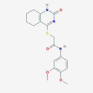 molecular formula C18H21N3O4S B2410653 N-(3,4-dimethoxyphenyl)-2-[(2-oxo-1,2,5,6,7,8-hexahydroquinazolin-4-yl)sulfanyl]acetamide CAS No. 1001519-94-3