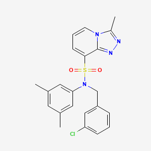 molecular formula C22H21ClN4O2S B2410665 N-[(3-chlorophenyl)methyl]-N-(3,5-dimethylphenyl)-3-methyl-[1,2,4]triazolo[4,3-a]pyridine-8-sulfonamide CAS No. 1251686-93-7