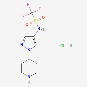 1,1,1-trifluoro-N-[1-(piperidin-4-yl)-1H-pyrazol-4-yl]methanesulfonamide hydrochloride