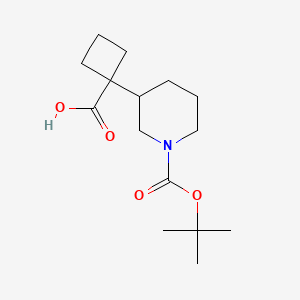 1-[1-[(2-Methylpropan-2-yl)oxycarbonyl]piperidin-3-yl]cyclobutane-1-carboxylic acid