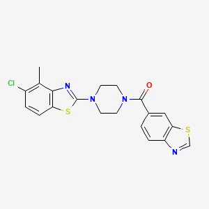 molecular formula C20H17ClN4OS2 B2410720 Benzo[d]thiazol-6-yl(4-(5-chloro-4-methylbenzo[d]thiazol-2-yl)piperazin-1-yl)methanone CAS No. 886920-87-2