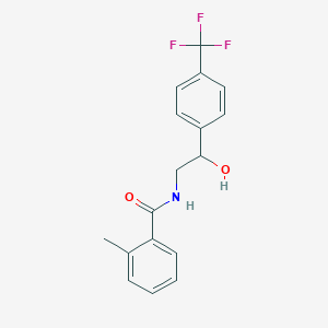 molecular formula C17H16F3NO2 B2410739 N-(2-hydroxy-2-(4-(trifluoromethyl)phenyl)ethyl)-2-methylbenzamide CAS No. 1351600-21-9