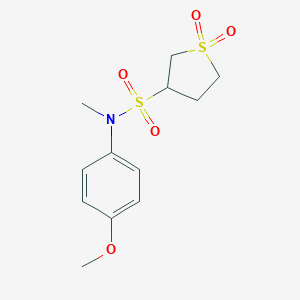 molecular formula C12H17NO5S2 B241074 N-(4-methoxyphenyl)-N-methyltetrahydro-3-thiophenesulfonamide 1,1-dioxide 