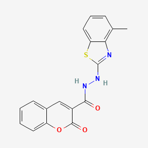 molecular formula C18H13N3O3S B2410752 N'-(4-methyl-1,3-benzothiazol-2-yl)-2-oxo-2H-chromene-3-carbohydrazide CAS No. 851977-99-6
