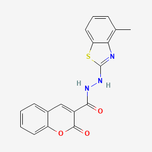 molecular formula C18H13N3O3S B2410752 N'-(4-甲基苯并[d]噻唑-2-基)-2-氧代-2H-色烯-3-甲酰肼 CAS No. 851977-99-6