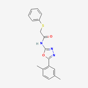 molecular formula C18H17N3O2S B2410842 N-[5-(2,5-dimethylphenyl)-1,3,4-oxadiazol-2-yl]-2-(phenylsulfanyl)acetamide CAS No. 895485-80-0