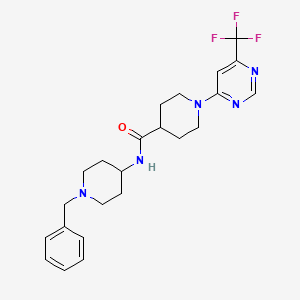 molecular formula C23H28F3N5O B2410869 N-(1-benzylpiperidin-4-yl)-1-[6-(trifluoromethyl)pyrimidin-4-yl]piperidine-4-carboxamide CAS No. 1775547-24-4