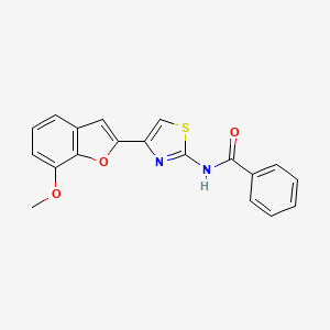 molecular formula C19H14N2O3S B2410886 N-[4-(7-methoxy-1-benzofuran-2-yl)-1,3-thiazol-2-yl]benzamide CAS No. 921565-62-0