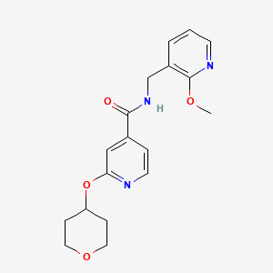 molecular formula C18H21N3O4 B2410896 N-[(2-methoxypyridin-3-yl)methyl]-2-(oxan-4-yloxy)pyridine-4-carboxamide CAS No. 2034277-52-4