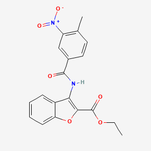 molecular formula C19H16N2O6 B2410907 Ethyl 3-(4-methyl-3-nitrobenzamido)benzofuran-2-carboxylate CAS No. 887888-57-5
