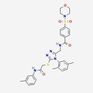molecular formula C31H34N6O5S2 B2410909 N-((4-(2,5-dimethylphenyl)-5-((2-oxo-2-(m-tolylamino)ethyl)thio)-4H-1,2,4-triazol-3-yl)methyl)-4-(morpholinosulfonyl)benzamide CAS No. 309968-54-5