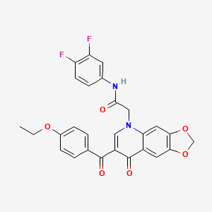 molecular formula C27H20F2N2O6 B2410917 N-(3,4-difluorophenyl)-2-[7-(4-ethoxybenzoyl)-8-oxo-[1,3]dioxolo[4,5-g]quinolin-5-yl]acetamide CAS No. 872198-81-7