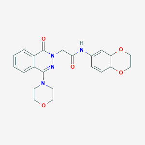 molecular formula C22H22N4O5 B2410918 N-(2,3-dihydro-1,4-benzodioxin-6-yl)-2-[4-(morpholin-4-yl)-1-oxo-1,2-dihydrophthalazin-2-yl]acetamide CAS No. 1251684-28-2