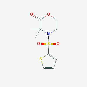 molecular formula C10H13NO4S2 B241094 3,3-Dimethyl-4-(2-thienylsulfonyl)-2-morpholinone 