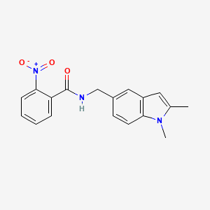 molecular formula C18H17N3O3 B2410955 N-((1,2-dimethyl-1H-indol-5-yl)methyl)-2-nitrobenzamide CAS No. 852137-48-5