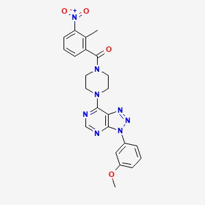 molecular formula C23H22N8O4 B2410988 (4-(3-(3-methoxyphenyl)-3H-[1,2,3]triazolo[4,5-d]pyrimidin-7-yl)piperazin-1-yl)(2-methyl-3-nitrophenyl)methanone CAS No. 920205-68-1