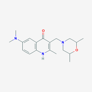 molecular formula C19H27N3O2 B241100 6-(Dimethylamino)-3-[(2,6-dimethyl-4-morpholinyl)methyl]-2-methyl-4-quinolinol 