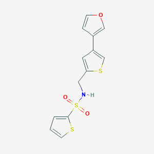 molecular formula C13H11NO3S3 B2411005 N-[[4-(Furan-3-yl)thiophen-2-yl]methyl]thiophene-2-sulfonamide CAS No. 2380057-76-9