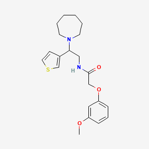 molecular formula C21H28N2O3S B2411030 N-(2-(azepan-1-yl)-2-(thiophen-3-yl)ethyl)-2-(3-methoxyphenoxy)acetamide CAS No. 954714-76-2