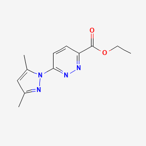 molecular formula C12H14N4O2 B2411063 Ethyl 6-(3,5-dimethylpyrazol-1-yl)pyridazine-3-carboxylate CAS No. 2380033-90-7