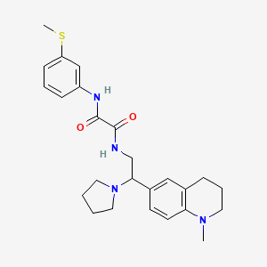 molecular formula C25H32N4O2S B2411081 N-[2-(1-methyl-1,2,3,4-tetrahydroquinolin-6-yl)-2-(pyrrolidin-1-yl)ethyl]-N'-[3-(methylsulfanyl)phenyl]ethanediamide CAS No. 922064-91-3