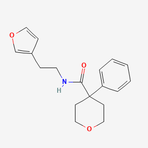 molecular formula C18H21NO3 B2411083 N-[2-(FURAN-3-YL)ETHYL]-4-PHENYLOXANE-4-CARBOXAMIDE CAS No. 1448035-58-2