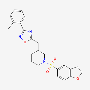 5-((1-((2,3-Dihydrobenzofuran-5-yl)sulfonyl)piperidin-3-yl)methyl)-3-(o-tolyl)-1,2,4-oxadiazole