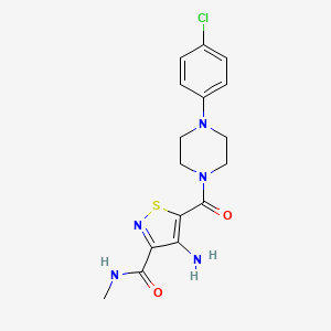 4-amino-5-(4-(4-chlorophenyl)piperazine-1-carbonyl)-N-methylisothiazole-3-carboxamide