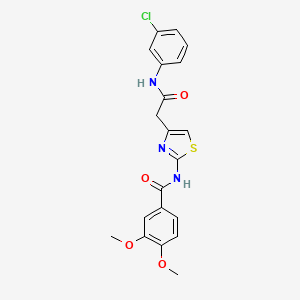molecular formula C20H18ClN3O4S B2411095 N-(4-(2-((3-chlorophenyl)amino)-2-oxoethyl)thiazol-2-yl)-3,4-dimethoxybenzamide CAS No. 1005295-00-0