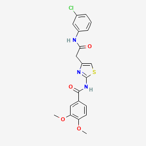 N-(4-(2-((3-chlorophenyl)amino)-2-oxoethyl)thiazol-2-yl)-3,4-dimethoxybenzamide