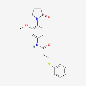 N-(3-methoxy-4-(2-oxopyrrolidin-1-yl)phenyl)-3-(phenylthio)propanamide