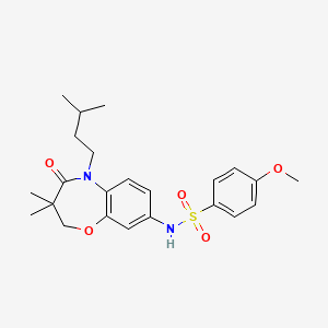 N-(5-isopentyl-3,3-dimethyl-4-oxo-2,3,4,5-tetrahydrobenzo[b][1,4]oxazepin-8-yl)-4-methoxybenzenesulfonamide