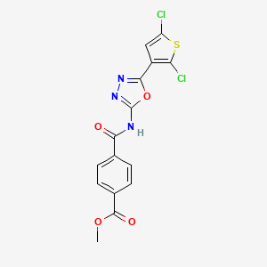 Methyl 4-((5-(2,5-dichlorothiophen-3-yl)-1,3,4-oxadiazol-2-yl)carbamoyl)benzoate