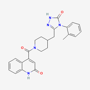 3-((1-(2-hydroxyquinoline-4-carbonyl)piperidin-4-yl)methyl)-4-(o-tolyl)-1H-1,2,4-triazol-5(4H)-one