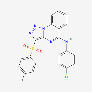 molecular formula C22H16ClN5O2S B2411112 N-(4-chlorophenyl)-3-(4-methylphenyl)sulfonyltriazolo[1,5-a]quinazolin-5-amine CAS No. 866873-34-9