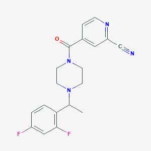 4-[4-[1-(2,4-Difluorophenyl)ethyl]piperazine-1-carbonyl]pyridine-2-carbonitrile