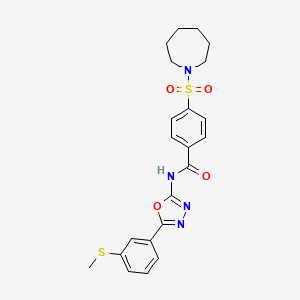 4-(azepan-1-ylsulfonyl)-N-(5-(3-(methylthio)phenyl)-1,3,4-oxadiazol-2-yl)benzamide